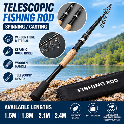Telescopic fishing rod - telescopic,