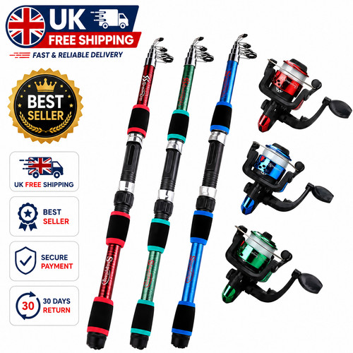Telescopic fishing rod set - fishing,