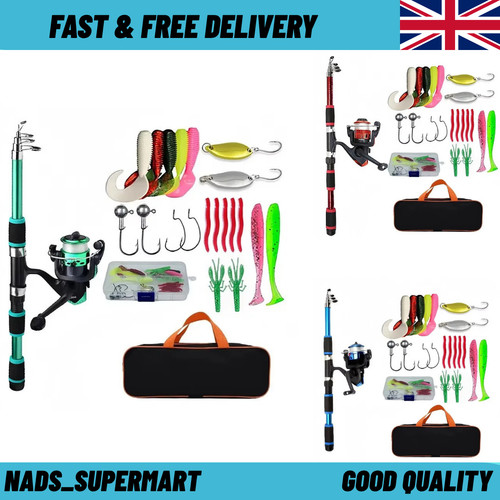 Telescopic fishing rod set - fishing,