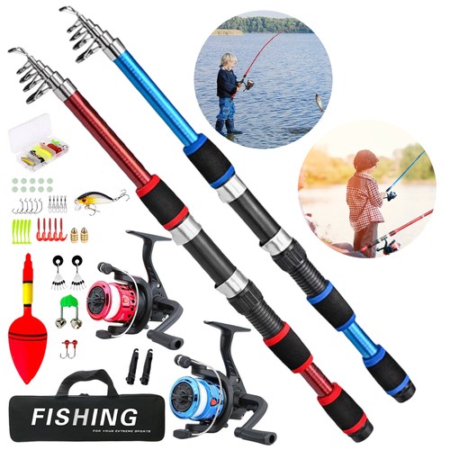 Telescopic fishing rod set - fishing,